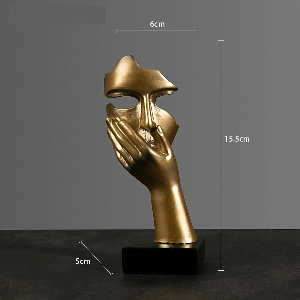 Mystic Mask: Estatueta de Máscara Abstrata em Resina