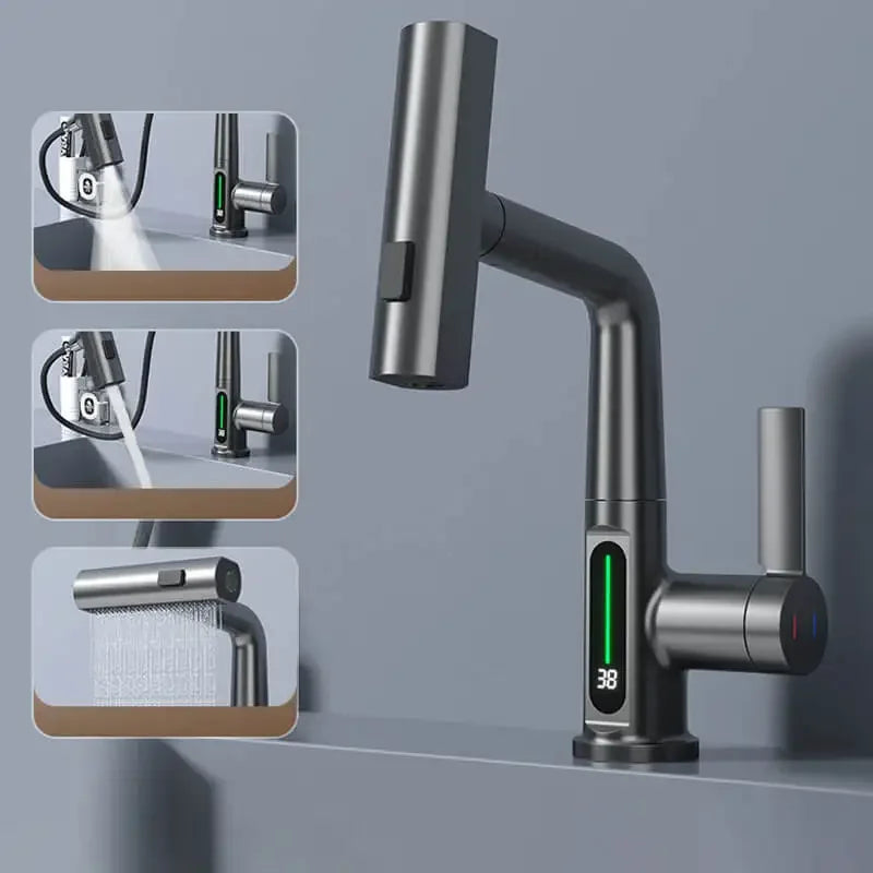 Smart Flow: Torneira de Bacia com Display de Temperatura Digital