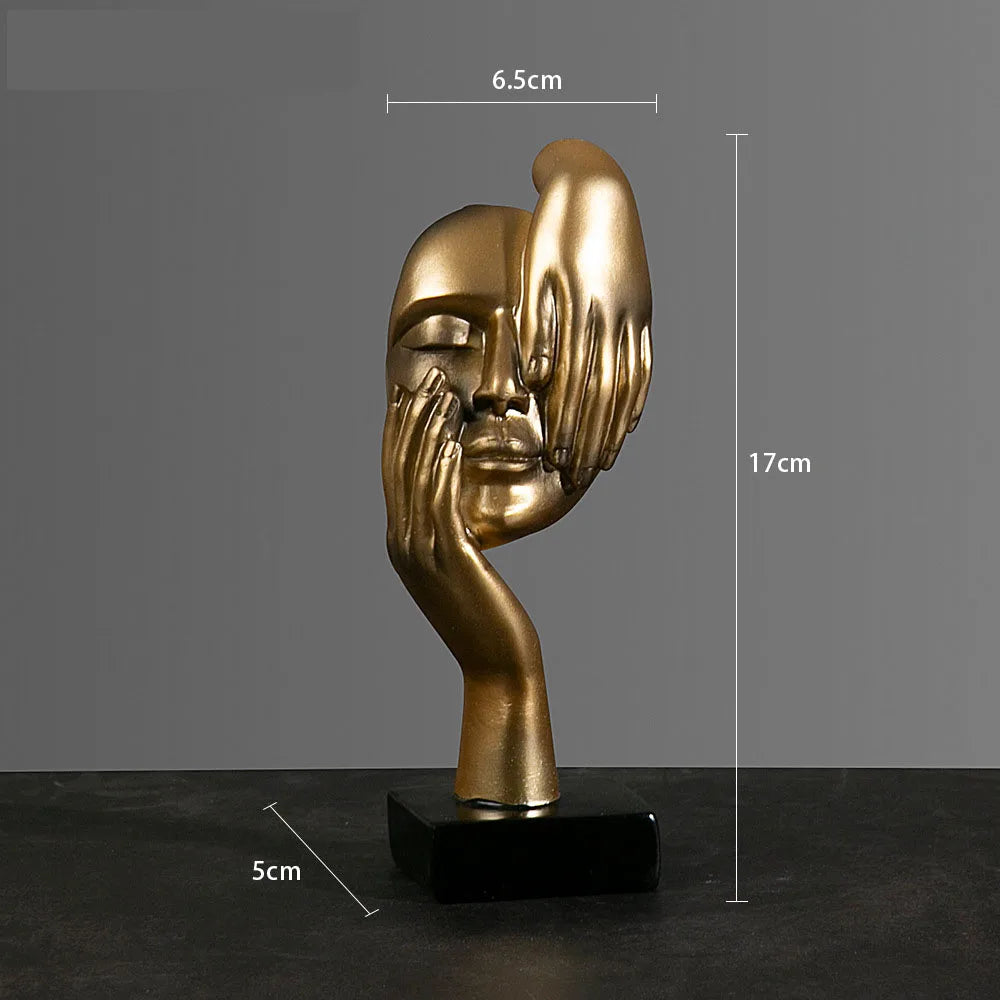 Mystic Mask: Estatueta de Máscara Abstrata em Resina