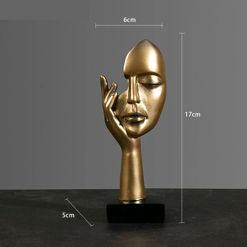 Mystic Mask: Estatueta de Máscara Abstrata em Resina