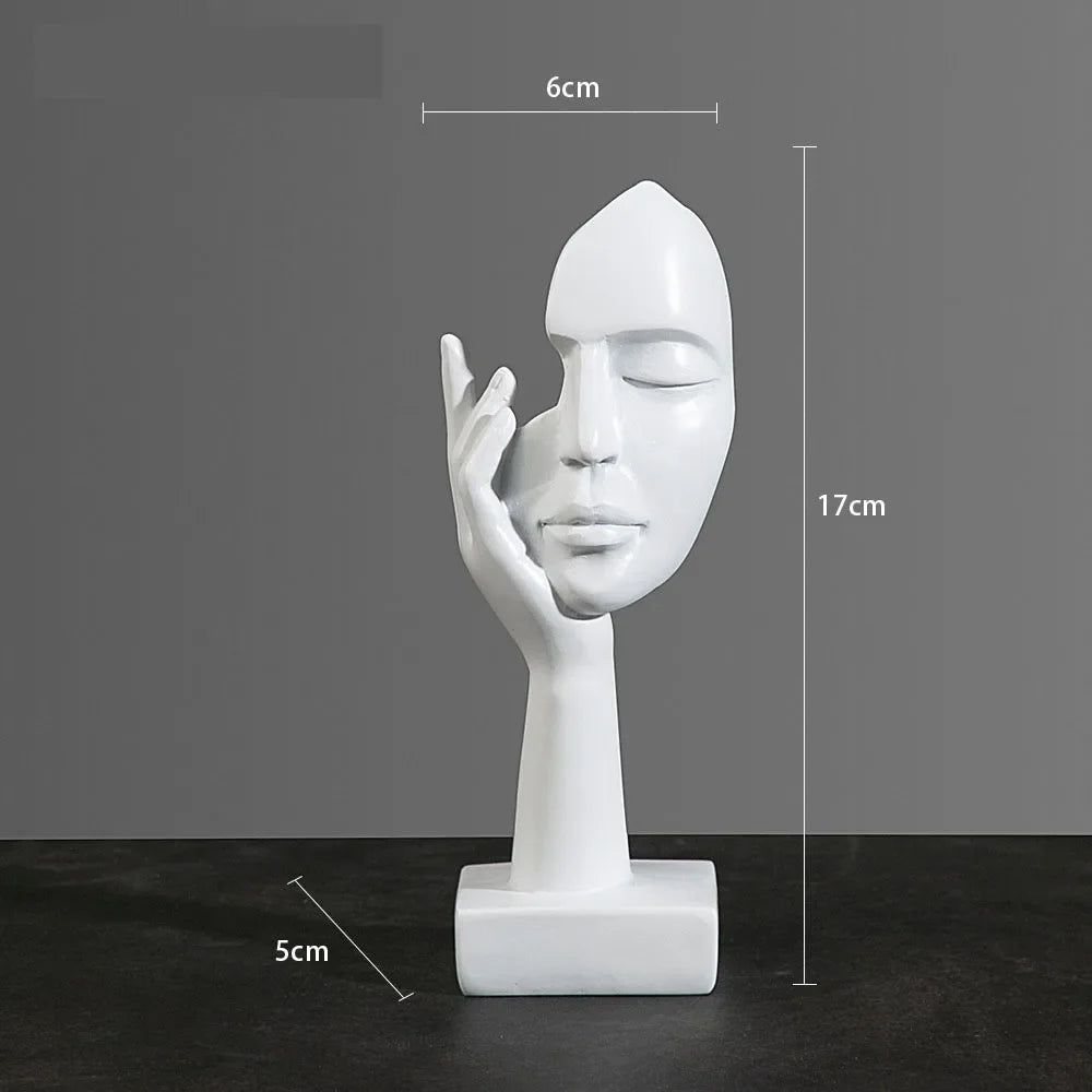 Mystic Mask: Estatueta de Máscara Abstrata em Resina
