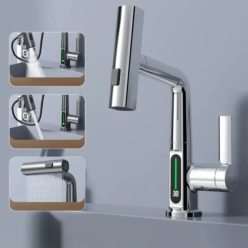 Smart Flow: Torneira de Bacia com Display de Temperatura Digital