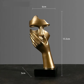 Mystic Mask: Estatueta de Máscara Abstrata em Resina