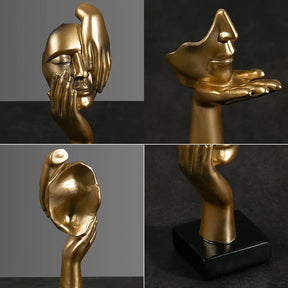 Mystic Mask: Estatueta de Máscara Abstrata em Resina
