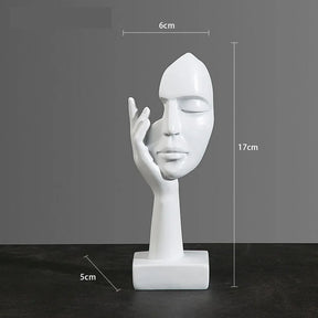 Mystic Mask: Estatueta de Máscara Abstrata em Resina